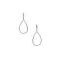 Pave Open Teardrop Earrings - Rhodium